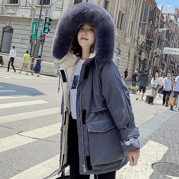 winter new korean style fashionable genuine fur collar hook jacketcoat down jacket and loop down jacket women's parker fabric coat, Black
winter new korean style fashionable genuine fur collar hook jacketcoat down jacket and loop down jacket women's parker fabric coat, Black