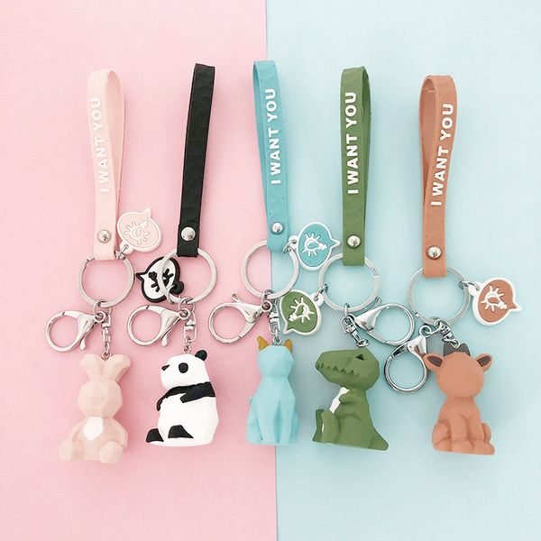 10 styles creative cartoon geometric faceted dinosaur panda doll keychain couple car animal key chain backpack hanging gift, Silver
10 styles creative cartoon geometric faceted dinosaur panda doll keychain couple car animal key chain backpack hanging gift, Silver