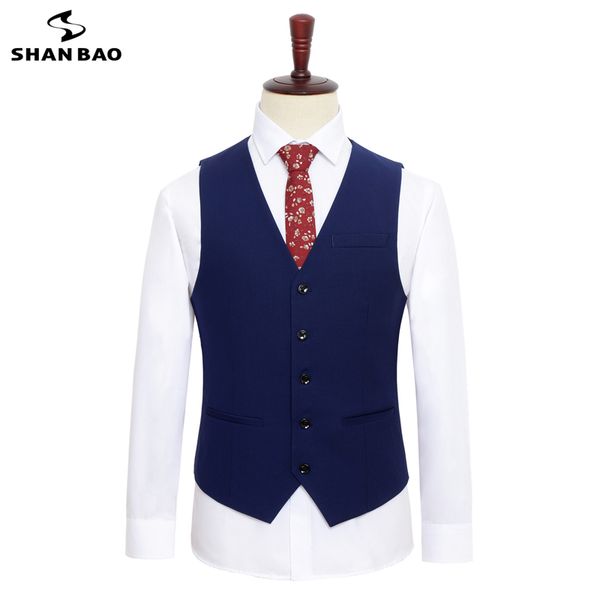 shan bao men's business casual suit vest 2020 new brand clothing gentleman banquet wedding vest black royal blue navy blue gray, Black;white 
shan bao men's business casual suit vest 2020 new brand clothing gentleman banquet wedding vest black royal blue navy blue gray, Black;white