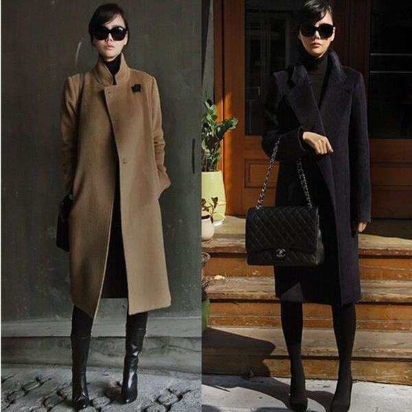 women's wool & blends 2021 autumn winter women black brown cashmere woolen maxi long coat overcoat female jacket fashion outwear casaco
women's wool & blends 2021 autumn winter women black brown cashmere woolen maxi long coat overcoat female jacket fashion outwear casaco