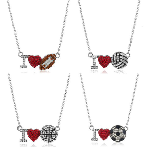 full zircon rhinestone football basketball pendant necklace for women girl red heart love necklace jewelry valentine's day gift, Silver
full zircon rhinestone football basketball pendant necklace for women girl red heart love necklace jewelry valentine's day gift, Silver