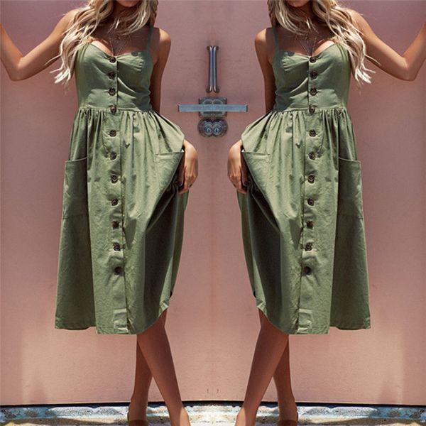 summer fashion women clothing casual short sleeve v-neck solid dress loose female buttuon pockets beach long dresses vestidos
summer fashion women clothing casual short sleeve v-neck solid dress loose female buttuon pockets beach long dresses vestidos