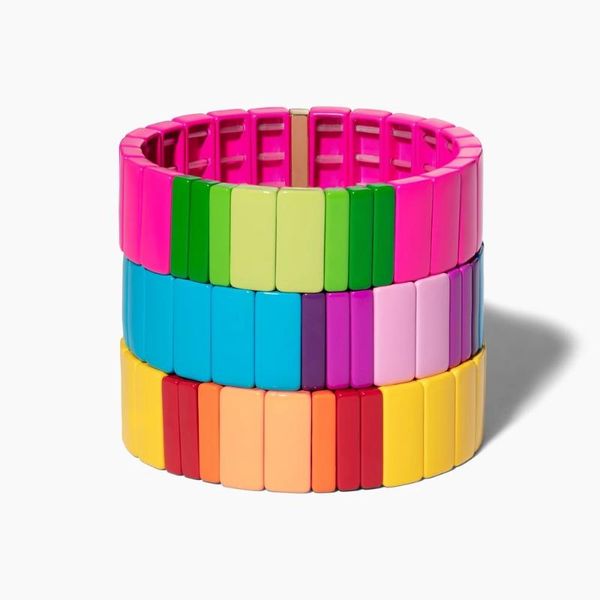 kelitch enamel rainbow tile bracelet colorful enameled elastic tile bead bracelet for women stackable jewelry 2020 sale, Black
kelitch enamel rainbow tile bracelet colorful enameled elastic tile bead bracelet for women stackable jewelry 2020 sale, Black