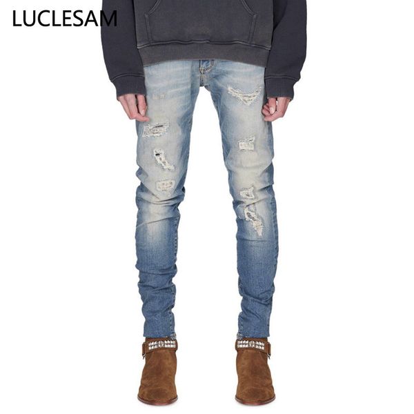 mens stretchy ripped jeans skinny destroyed hole jeans for men streetwear slim fit men trousers casual elastic pencil denim pant, Blue
mens stretchy ripped jeans skinny destroyed hole jeans for men streetwear slim fit men trousers casual elastic pencil denim pant, Blue