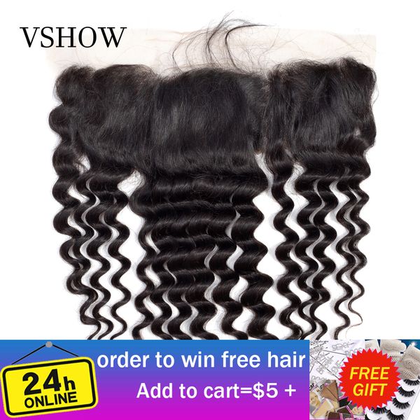 vshow pre plucked 13x4 loose deep wave lace frontal part brazilian frontal with baby hair 130% density remy human hair, Black
vshow pre plucked 13x4 loose deep wave lace frontal part brazilian frontal with baby hair 130% density remy human hair, Black