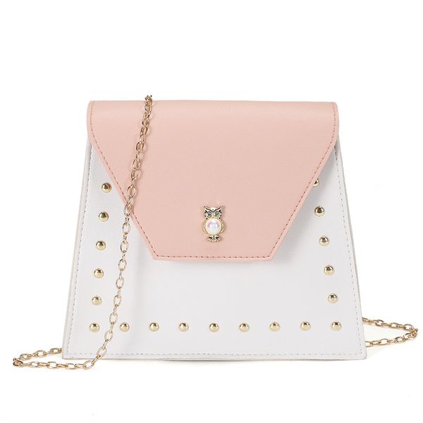 lady contrasting color rivet chain small square bag new style messenger bag luxury handbags women bags designer 2020
lady contrasting color rivet chain small square bag new style messenger bag luxury handbags women bags designer 2020