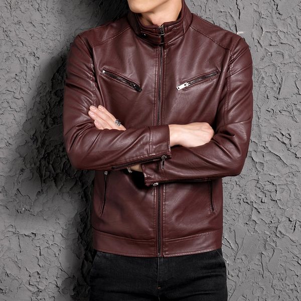 men's leather jacket men's spring and autumn slim trend handsome autumn and winter new car leather jacket, Black
men's leather jacket men's spring and autumn slim trend handsome autumn and winter new car leather jacket, Black