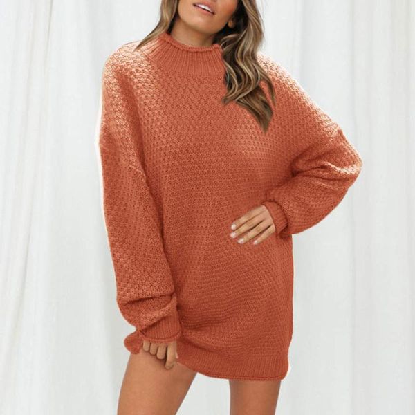 woman's turtleneck loose long sweater dress women loose solid knit autumn winter casual warm dress pullover for woman, White;black
woman's turtleneck loose long sweater dress women loose solid knit autumn winter casual warm dress pullover for woman, White;black