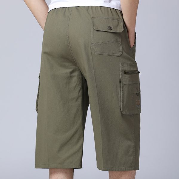 men's long length cargo shorts summer multi-pocket casual cotton elastic pants male tactical short breeches, White;black
men's long length cargo shorts summer multi-pocket casual cotton elastic pants male tactical short breeches, White;black