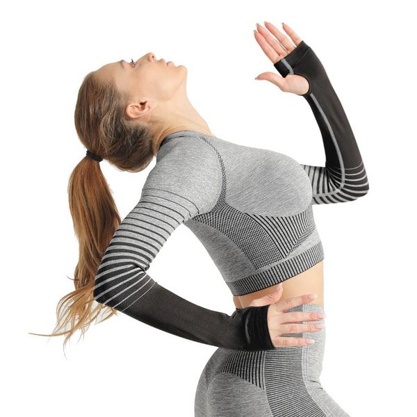 quick dry gym yoga crop t-shirts women long sleeve shirt workout ladies running blouse athletic fitness sportswear, White;red
quick dry gym yoga crop t-shirts women long sleeve shirt workout ladies running blouse athletic fitness sportswear, White;red