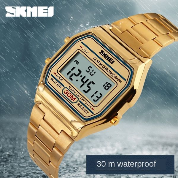 shikemei outdoor sports electronic men's steel belt outdoor sports electronic watch fashion men's watch waterproof calendar, Blue
shikemei outdoor sports electronic men's steel belt outdoor sports electronic watch fashion men's watch waterproof calendar, Blue