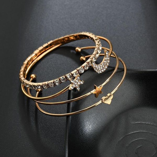 fashion jewelry gold plated love moon stars diamond bracelet female open bangle accessories valentine's gifts support fba drop shipping, Golden;silver
fashion jewelry gold plated love moon stars diamond bracelet female open bangle accessories valentine's gifts support fba drop shipping, Golden;silver