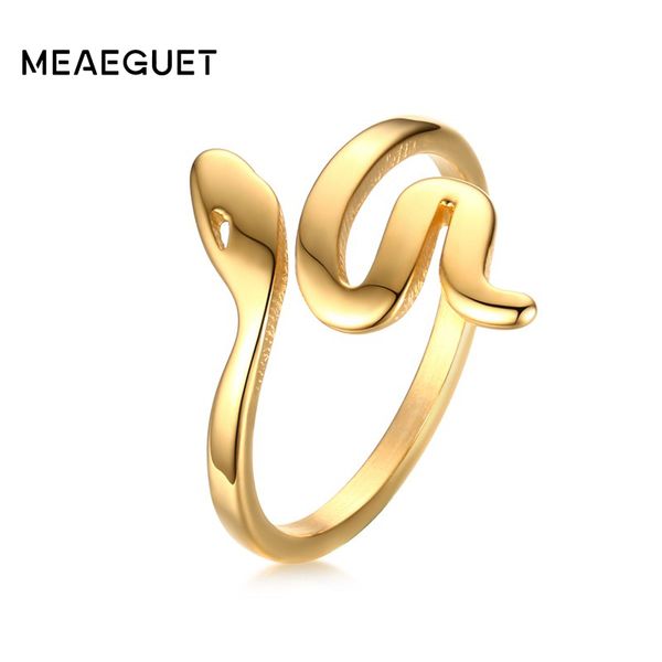 meaeguet fashion snake shape ring stainless steel jewelry gold-color bague serpent rings for women cute party jewelry, Golden;silver
meaeguet fashion snake shape ring stainless steel jewelry gold-color bague serpent rings for women cute party jewelry, Golden;silver