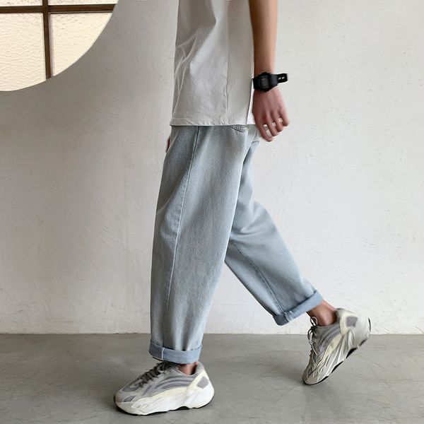 q2uar spring/summer 2020 new classic solid color casual denim trendy men's loose straight and jeans trousers and jeans pants all-match, Blue
q2uar spring/summer 2020 new classic solid color casual denim trendy men's loose straight and jeans trousers and jeans pants all-match, Blue