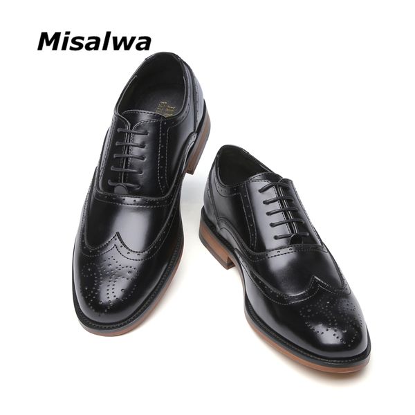 misalwa genuine leather luxurious full brogue men's dress shoes manager business wedding suit formal shoes claret vintage style, Black
misalwa genuine leather luxurious full brogue men's dress shoes manager business wedding suit formal shoes claret vintage style, Black