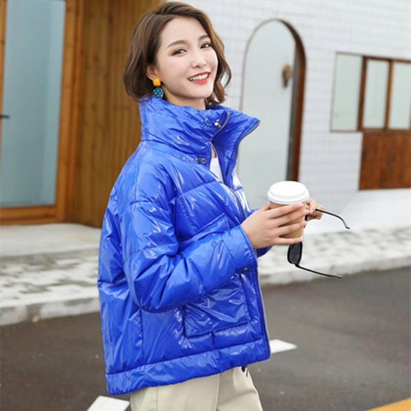 women's down jacket 2020 new korean style short bright stand collar loose fashion thickened white duck down bread jacket, Black
women's down jacket 2020 new korean style short bright stand collar loose fashion thickened white duck down bread jacket, Black