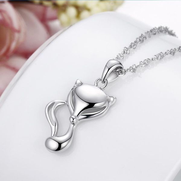 new fashion 925 sterling silver animal fox pendant necklace for women girl lovely collier choker necklaces collar jewelry
new fashion 925 sterling silver animal fox pendant necklace for women girl lovely collier choker necklaces collar jewelry