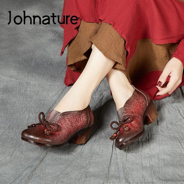 johnature pumps women shoes retro genuine leather 2020 new spring round toe slip-on platform heels butterfly-knot ladies shoes, Black
johnature pumps women shoes retro genuine leather 2020 new spring round toe slip-on platform heels butterfly-knot ladies shoes, Black