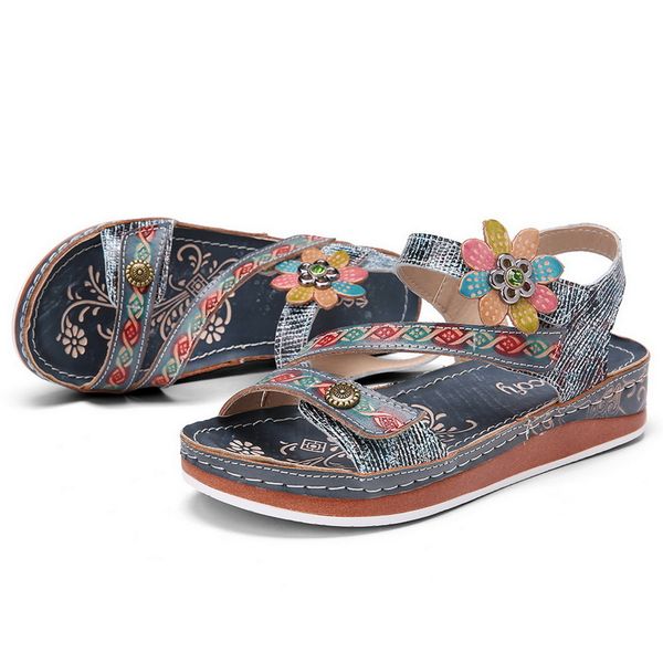 comfortable genuine leather sandals flowers pattern splicing stitching floral hook loop sandals retro shoes women 2020, Black
comfortable genuine leather sandals flowers pattern splicing stitching floral hook loop sandals retro shoes women 2020, Black