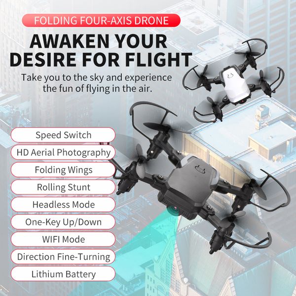 2020 kids toys folding four-axis drone wifi connection easy carry black white color for flight for children's gifts family games hd aer
2020 kids toys folding four-axis drone wifi connection easy carry black white color for flight for children's gifts family games hd aer