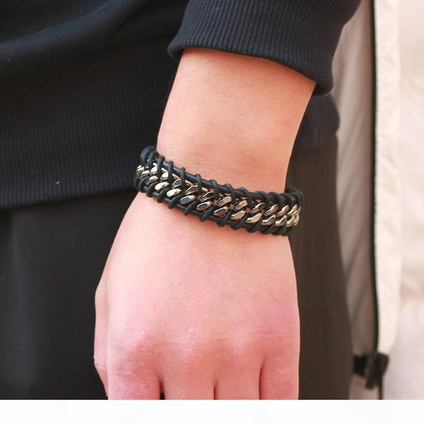 leather bracelet men and women europe and america men and women personality jewelry tide male student bracelet christmas gift, Golden;silver
leather bracelet men and women europe and america men and women personality jewelry tide male student bracelet christmas gift, Golden;silver