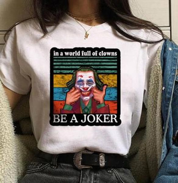 joker clown print t-shirt classic versatile white funny print summer women's short t-shirt tee
joker clown print t-shirt classic versatile white funny print summer women's short t-shirt tee