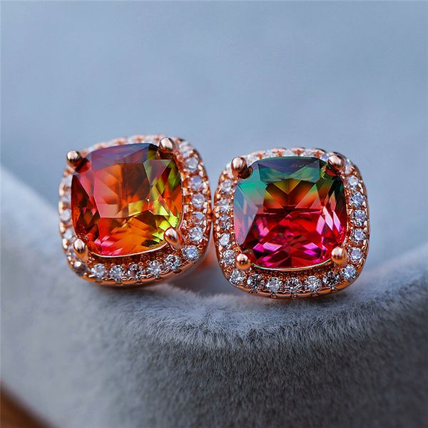 korean style female colorful rainbow stud earrings charm zircon stone wedding earrings 18kt rose gold for women, Golden;silver
korean style female colorful rainbow stud earrings charm zircon stone wedding earrings 18kt rose gold for women, Golden;silver