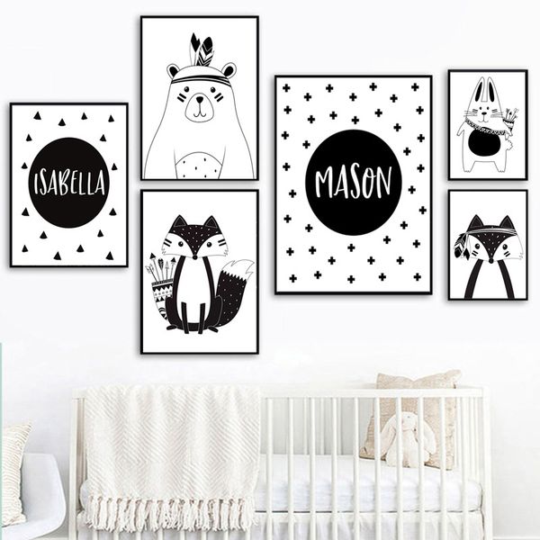 black white cartoon bear rabbit baby nursery wall art canvas poster custom name print painting nordic picture kid room decor
black white cartoon bear rabbit baby nursery wall art canvas poster custom name print painting nordic picture kid room decor