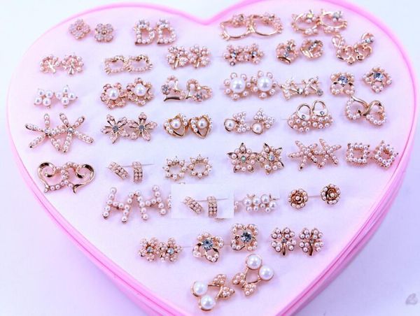 exquisite and high-grade earrings for women mix 50 styles alloy rose gold inlaid pearl earrings white / colored pearl earrings, Golden;silver
exquisite and high-grade earrings for women mix 50 styles alloy rose gold inlaid pearl earrings white / colored pearl earrings, Golden;silver