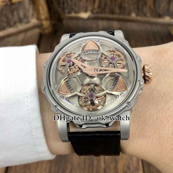new maxlab navigator automatic machine men watch skeleton dial black leather strap gents stainless steel case sport watches, Slivery;brown
new maxlab navigator automatic machine men watch skeleton dial black leather strap gents stainless steel case sport watches, Slivery;brown