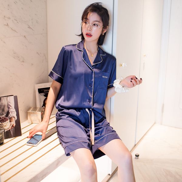 men's sleepwear network red ice silk satin pajamas casual short sleeve shorts imitated female summer home wear, Black;brown
men's sleepwear network red ice silk satin pajamas casual short sleeve shorts imitated female summer home wear, Black;brown