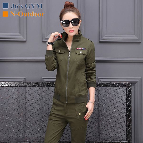 new outdoor slim two-pieces sport suits women army green cotton training jacket and pants hiking climbing tactical suit, White;black
new outdoor slim two-pieces sport suits women army green cotton training jacket and pants hiking climbing tactical suit, White;black