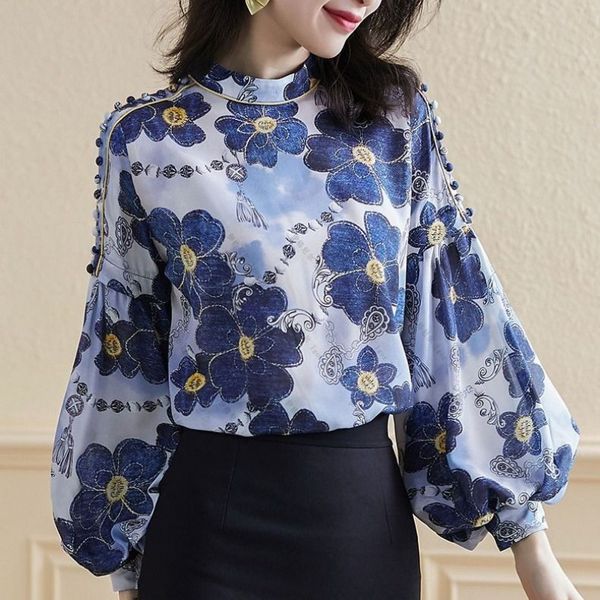 2020 spring and summer new fashion elegant women's blouse floral print lantern sleeve retro chiffon ladies shirts womens, White
2020 spring and summer new fashion elegant women's blouse floral print lantern sleeve retro chiffon ladies shirts womens, White
