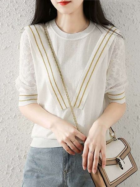 pdboz middle sleeve hollow-out black t-shirt women's ice silk summer knitwear 2020 new loose belly-covering seven-quarter sleeve kni, White
pdboz middle sleeve hollow-out black t-shirt women's ice silk summer knitwear 2020 new loose belly-covering seven-quarter sleeve kni, White