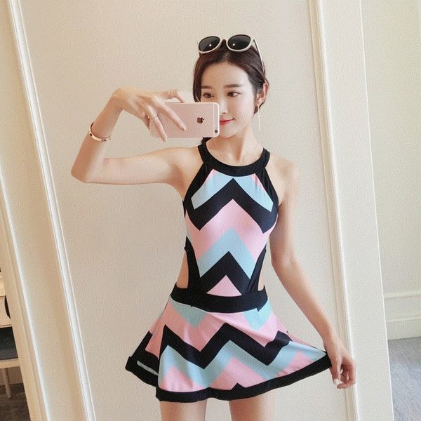 jtchi striped swim women's one-piece skirt steel support high waist conservative fashion dress swimsuit dress one-piece suit geometric, Black;red 
jtchi striped swim women's one-piece skirt steel support high waist conservative fashion dress swimsuit dress one-piece suit geometric, Black;red