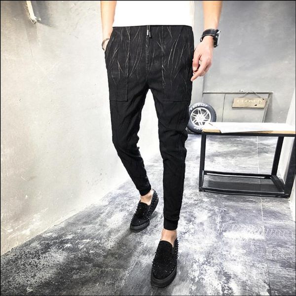 men's pants m-5xl 2021 spring casual tide fashion slim harem hairstylist nightclub singer trousers foot costumes, Black
men's pants m-5xl 2021 spring casual tide fashion slim harem hairstylist nightclub singer trousers foot costumes, Black