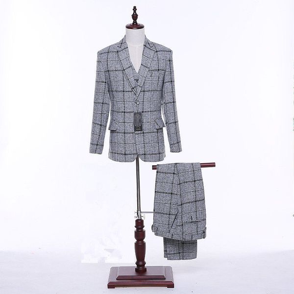 men's suits & blazers light gray plaid pattern men wedding groom tuxedos formal business custom pants vest size and color, White;black
men's suits & blazers light gray plaid pattern men wedding groom tuxedos formal business custom pants vest size and color, White;black