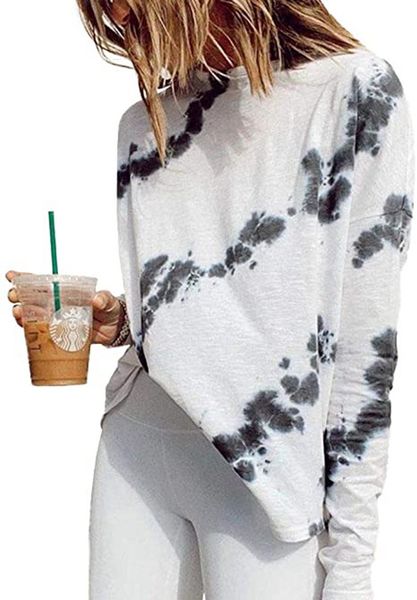 tie dye casual womens tshirts long sleeve autumn spring loose womens designer t shirts round neck straight ladies, White
tie dye casual womens tshirts long sleeve autumn spring loose womens designer t shirts round neck straight ladies, White
