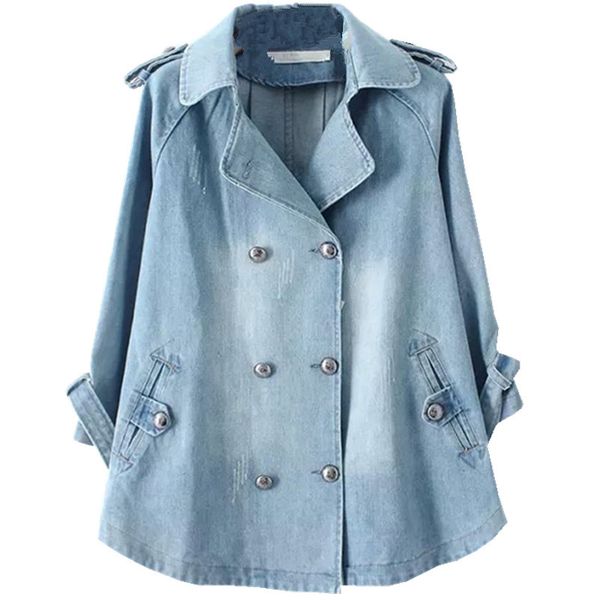 women's jackets double-breasted denim jacket fashion 2021 spring autumn loose vintage long-sleeve coat casual female jeans, Black;brown
women's jackets double-breasted denim jacket fashion 2021 spring autumn loose vintage long-sleeve coat casual female jeans, Black;brown
