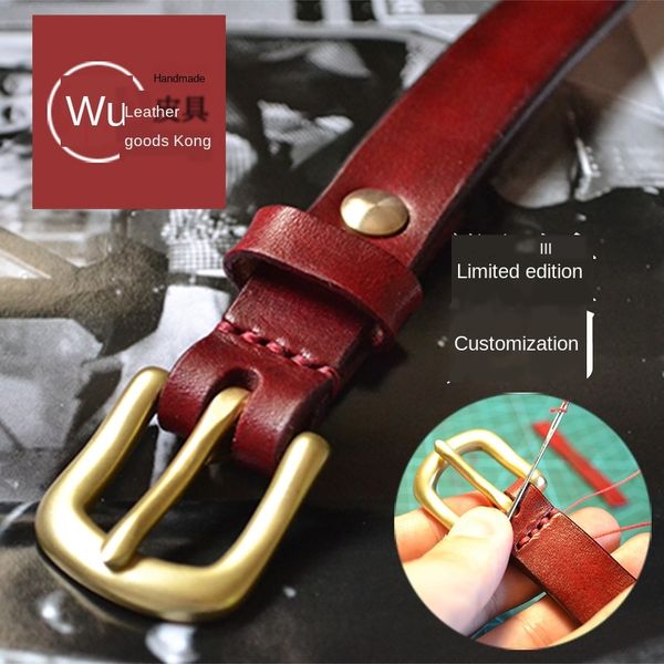 handmade belt ladies thin belt vegetable tanning leather layer cowhide pure copper buckle simple pin pin all-match, Black;brown
handmade belt ladies thin belt vegetable tanning leather layer cowhide pure copper buckle simple pin pin all-match, Black;brown