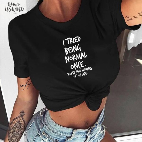 i tried being normal once worst two minutes of my life womens shirt summer fashion hipster tumblr quotes short shirts clothes, White
i tried being normal once worst two minutes of my life womens shirt summer fashion hipster tumblr quotes short shirts clothes, White