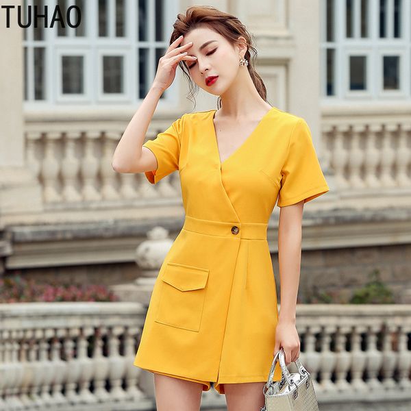 tuhao summer casual office loose short jumpsuits 2020 yellow rompers womens jumpsuit female playsuit vintage overalls wm59, Black;white
tuhao summer casual office loose short jumpsuits 2020 yellow rompers womens jumpsuit female playsuit vintage overalls wm59, Black;white