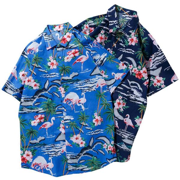 hawaiian shirt summer short sleeve shirts 100% cotton men fashion causal printed floral beach kg-15, White;black
hawaiian shirt summer short sleeve shirts 100% cotton men fashion causal printed floral beach kg-15, White;black