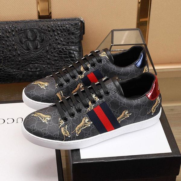 lightweight mens shoes fashion sneakers breathable outdoor walking footwears low lace -up shoes mens tigers sneakers, Black