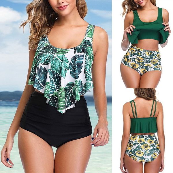 s 2xl plus size women swimwear bikini 2020 ruffle bikini set print tankini push up swimsuit mujer bathing suit, White;black
s 2xl plus size women swimwear bikini 2020 ruffle bikini set print tankini push up swimsuit mujer bathing suit, White;black