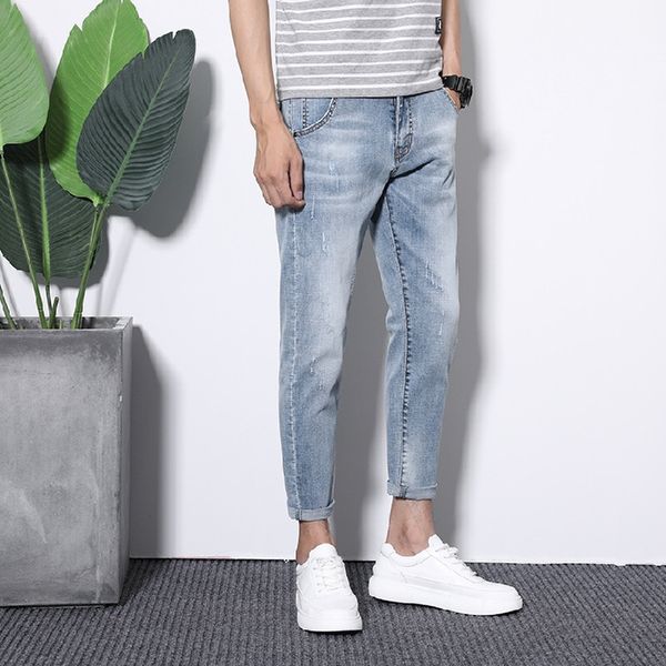 zts7o 2020 summer jeans trendy ankle-length slim fit casual men's pants small jeans and trouserstrousers and trousers feet korean style, Blue
zts7o 2020 summer jeans trendy ankle-length slim fit casual men's pants small jeans and trouserstrousers and trousers feet korean style, Blue