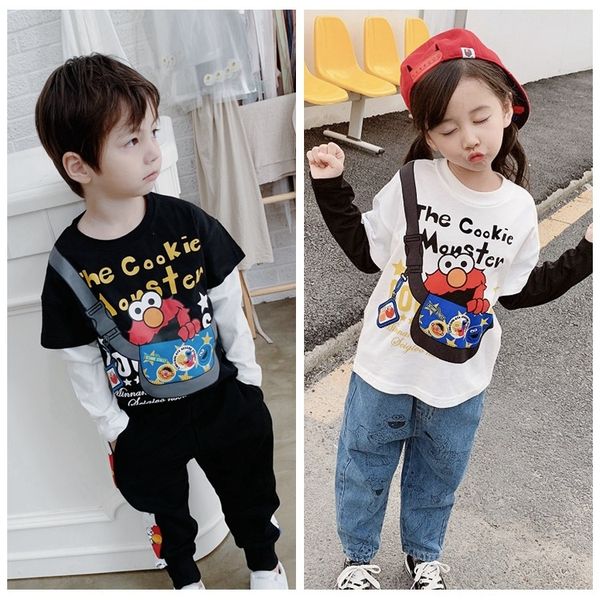 faj1s sesame street t-shirt sesame street boys' and girls' schoolbags printed bag schoolbag baby fake two-piece long-sleeved fashi, Blue
faj1s sesame street t-shirt sesame street boys' and girls' schoolbags printed bag schoolbag baby fake two-piece long-sleeved fashi, Blue