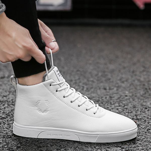 winter shoes men's high-canvas shoes flat high-quality fashion leather casual men's casual, Black
winter shoes men's high-canvas shoes flat high-quality fashion leather casual men's casual, Black