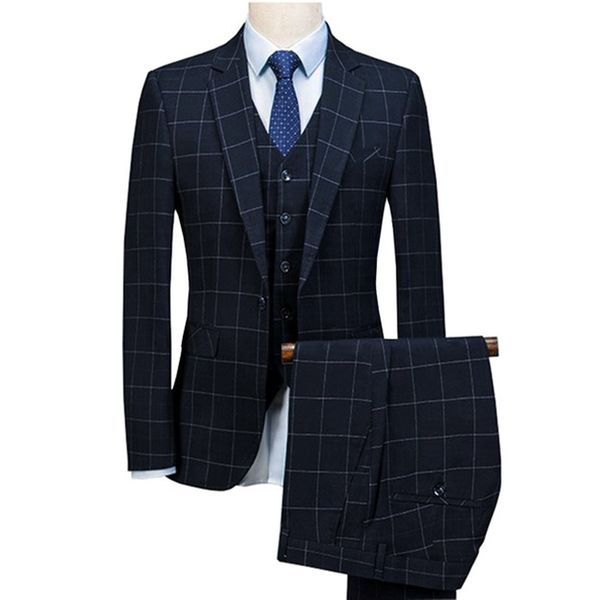 men's suits & blazers 2021 royal blue plaid suit men custom made mens wedding for groom slim fit business (blazer+vest+pants), White;black
men's suits & blazers 2021 royal blue plaid suit men custom made mens wedding for groom slim fit business (blazer+vest+pants), White;black