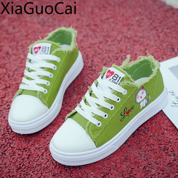 cute fashion women's casual shoes green cartoon women's canvas shoes shallow round toe ladies flat sneakers, Black
cute fashion women's casual shoes green cartoon women's canvas shoes shallow round toe ladies flat sneakers, Black